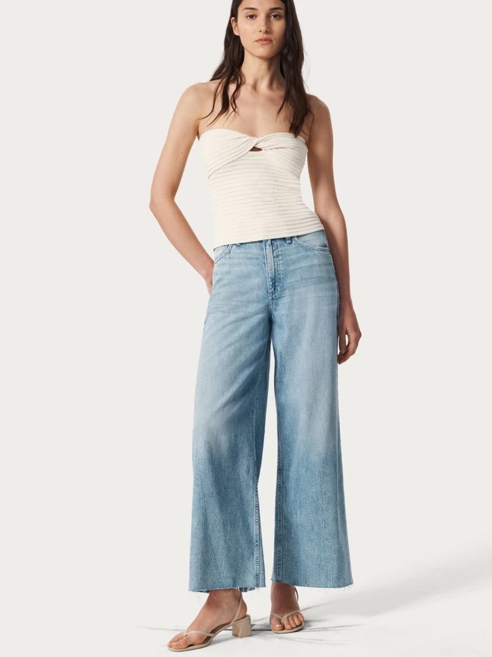 NWT Rag & Bone $278 The Featherweight Sofie High Rise Ankle Wide Leg Size: 26